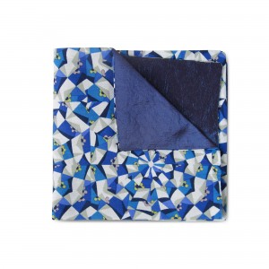 Blue kaleidoscope Double-faced Reversible Pocket Square